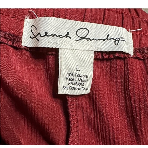 French Laundry Womens Size Large Dress Pants Drawstring Pockets Wide Leg Red - Picture 5 of 5